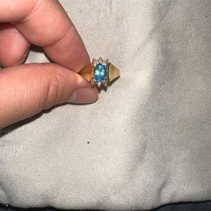 10K gold ring with blue topaz stone